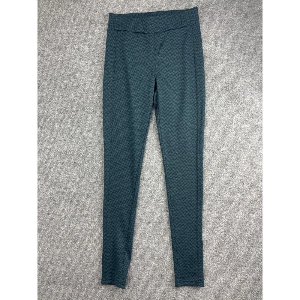 KAVU Pants Womens Medium Teal Herringbone Leggings Stretch Pull‎ On Casual Yoga